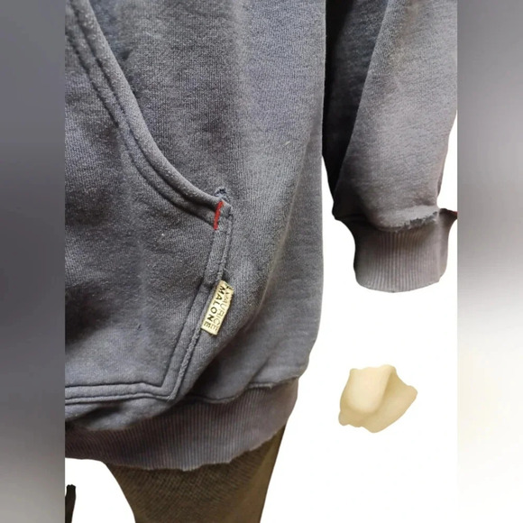 Maurice Malone L/S Blue Hooded Sweat Shirt GUC Vintage Size XXL - Picture 3 of 12